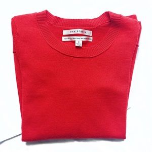 Max Studio 100% Merino Wool Red-Orange Sweater
